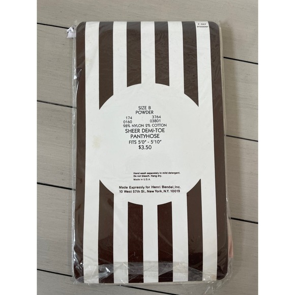 Vintage Henri Bendel Sheer Demi-Toe Pantyose New - Picture 2 of 2